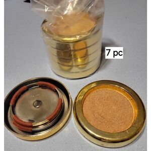 (7) Vtg MCM Gold Trim Cork TOWLE Drink Coasters Set Retro Vintage